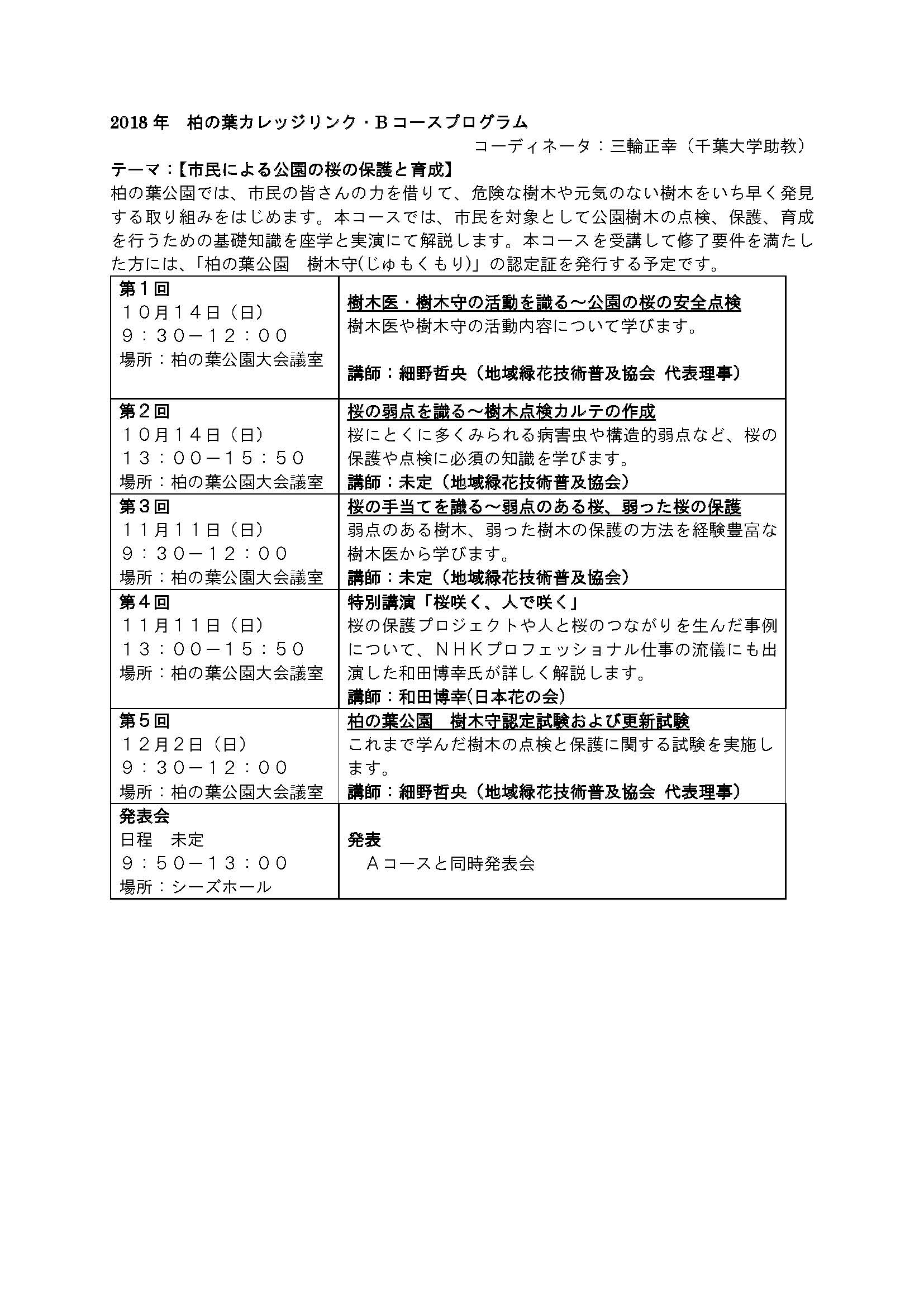 カレッジリンク柏Bコース